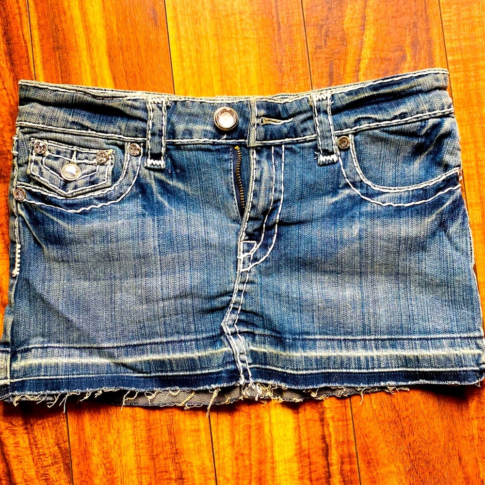 Denim mini skirt
